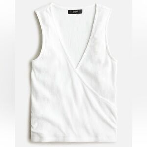 J. Crew ruched wrap top in vintage rib, NWT